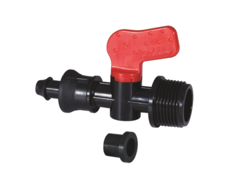 Кран для капельного полива 3/4" НР с резинкой (Poliext 07330020)